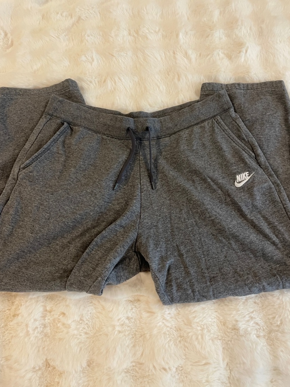 Nike Wide-Leg Sweatpants in Dark Gray